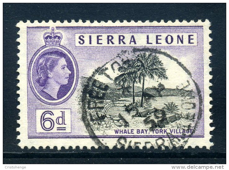 Sierra Leone 1956-61 QEII Definitives - 6d Whale Bay Used (SG 216) - Sierra Leone (...-1960)