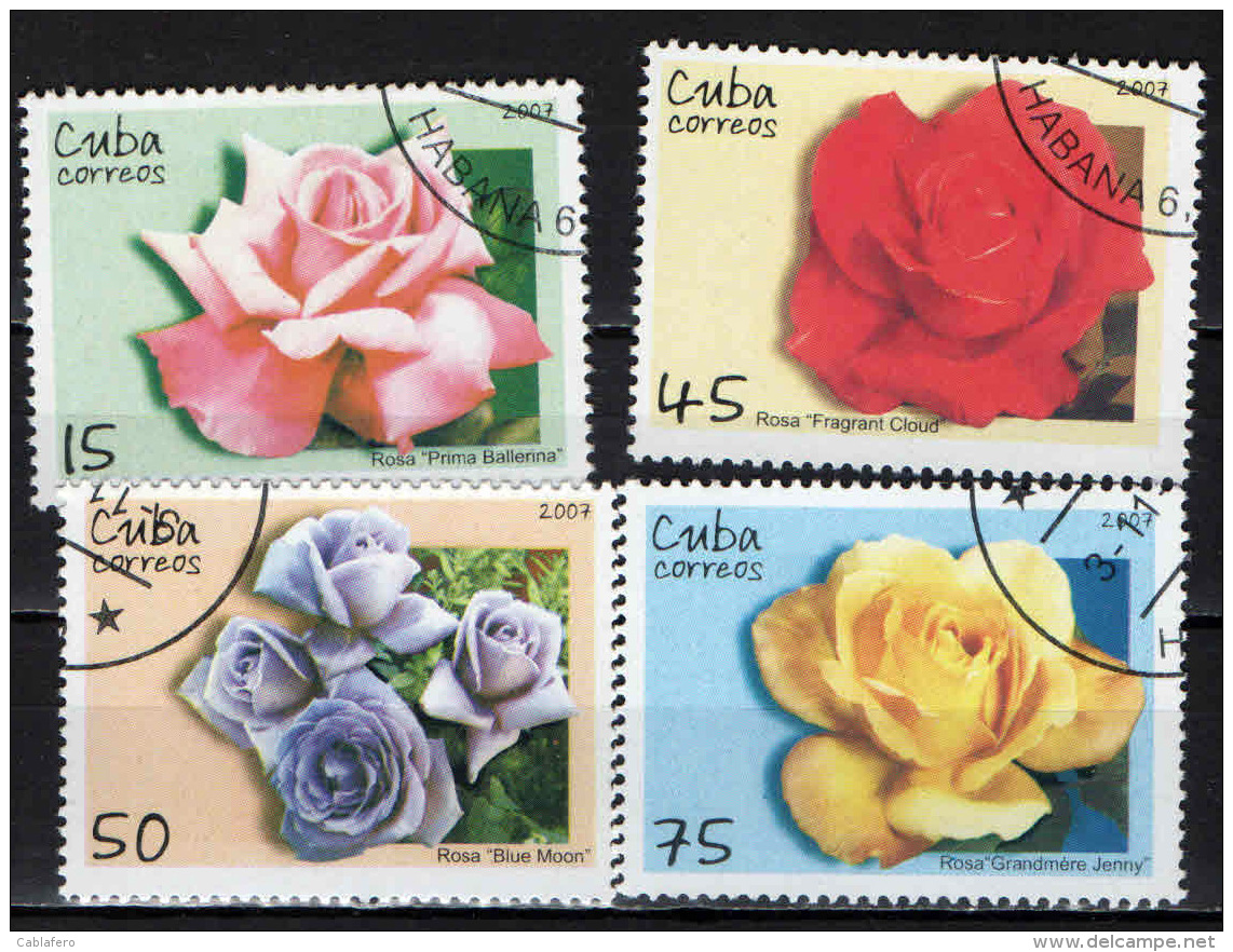 CUBA - 2007 - ROSE - USATI - Usados