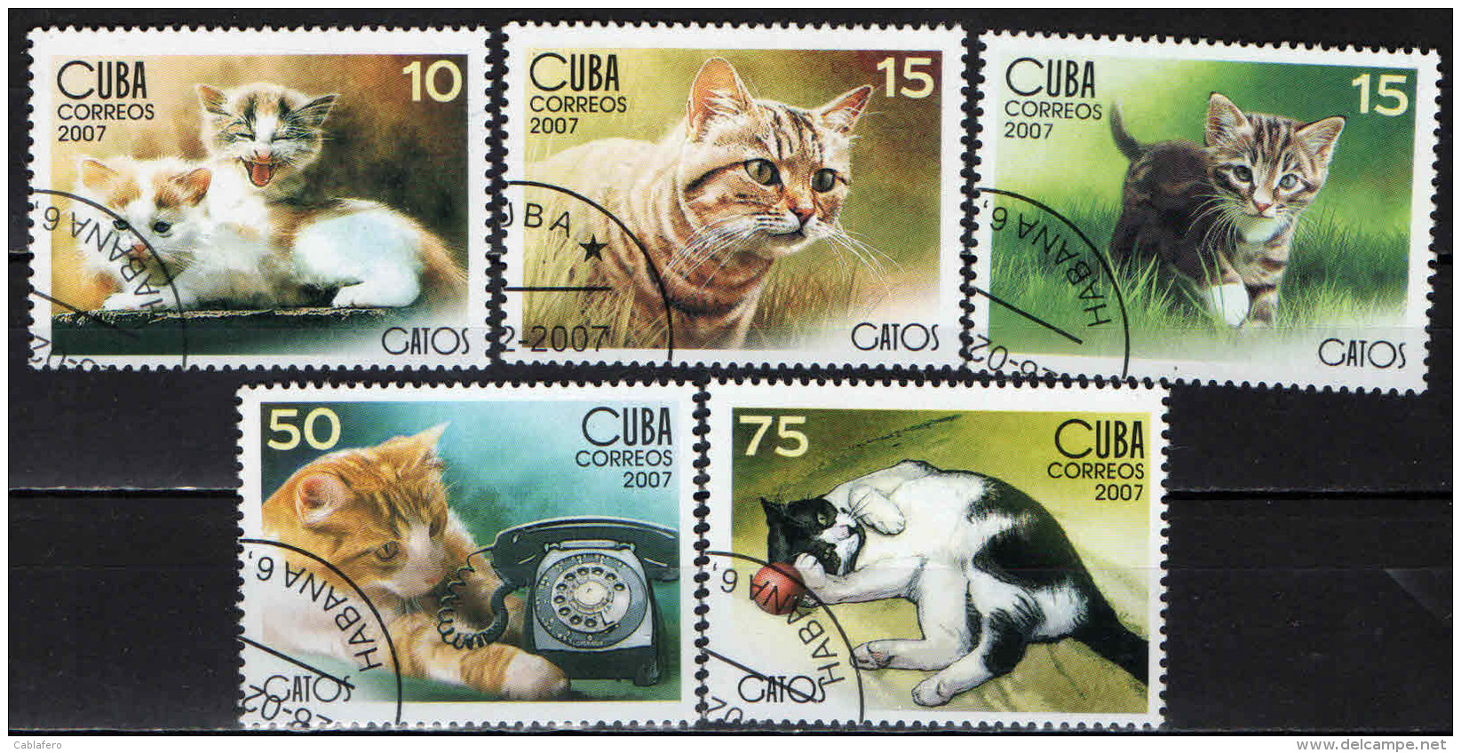 CUBA - 2007 - FELINI - GATTI - CATS - USATI - Used Stamps