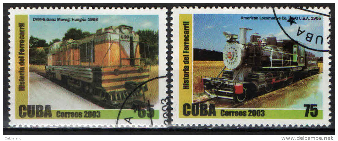 CUBA - 2003 - FERROVIE - LOCOMOTIVE - USATI - Oblitérés