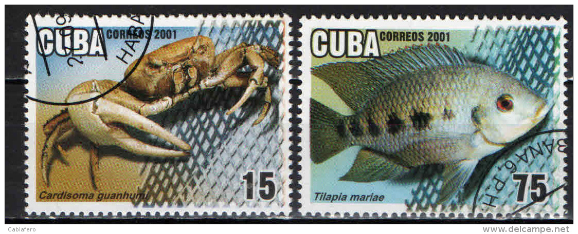 CUBA - 2001 - ACQUACOLTURA - USATI - Used Stamps