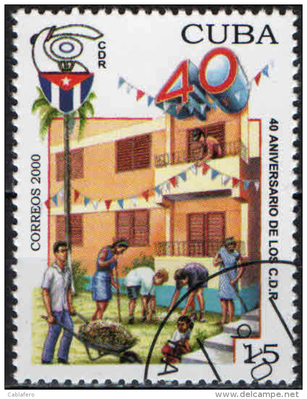 CUBA - 2000 - COMITATO PER LA DIFESA DELLA RIVOLUZIONE - 40° ANNIVERSARIO - USATO - Used Stamps