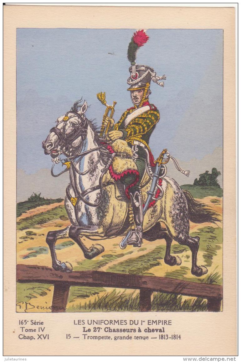 MILITAIRE MILITARIA ILLUSTRATEUR BEUIGUI LES UNIFORMES DU 1er EMPIRE LE 27éme CHASSEURS A CHEVAL - Uniformi