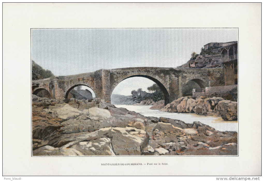 1903 - Phototypie Couleur - Saint-Lizier (Ariège) - Le Pont Sur Le Salat - FRANCO DE PORT - Unclassified