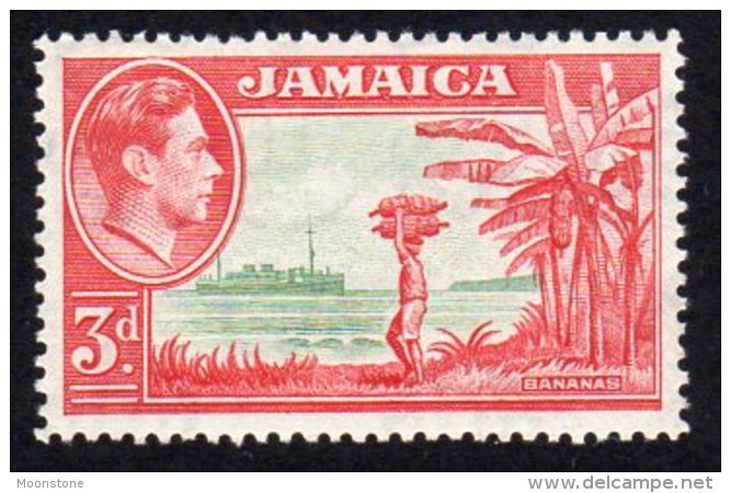 Jamaica GVI 1938-52 3d Green & Scarlet Definitive, Perf. 12½x13, MNH (SG126c) - Jamaica (...-1961)