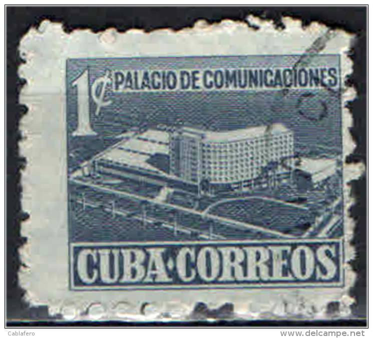 CUBA - 1952 - PALAZZO DELLE COMUNICAZIONI IN COSTRUZIONE - USATO - Portomarken