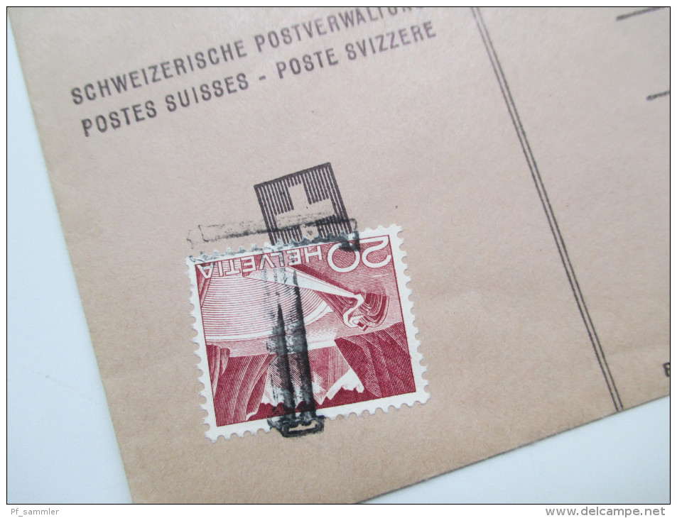 Schweiz Belege Slg. 107 Stk. ab 1841 viel vor 1945 mit Zensurpost / Ganzsachen / Firmenkarten / Block 3 Expressbrief usw