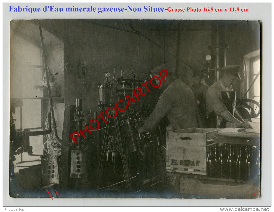 Fabrique D'EAU Minerale Gazeuse-Remplissage-Technique-NON SITUEE-Grosse Photo Allemande-Guerre 14-18-1 WK-Militaria- - Guerre 1914-18