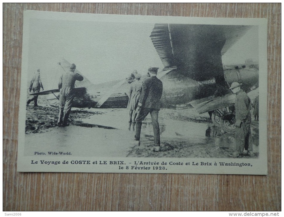 CPA AVIATION  AVIATEURS ARRIVEE DE COSTE ET LE BRIX A WASHINGTON 1928 - Aviateurs