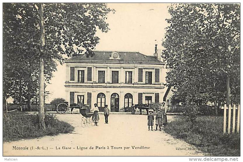 - Indre Et Loire -ref A499 - Monnaie - La Gare - Gares - Ligne De Paris A Tours Par Vendome - Lignes De Chemin De Fer - - Monnaie