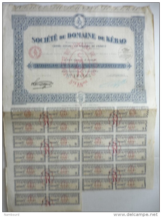 Société Du Domaine De Kébao Cents Francs  N° 133,465 - J - L