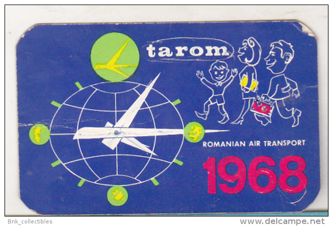 Romanian Small Calendar - 1968 Tarom Airlines - Petit Format : 1961-70