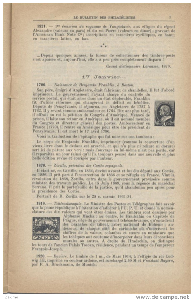 1936-BULLETIN DES PHILATELISTES--PARIS 1ER  -E500 - Francia