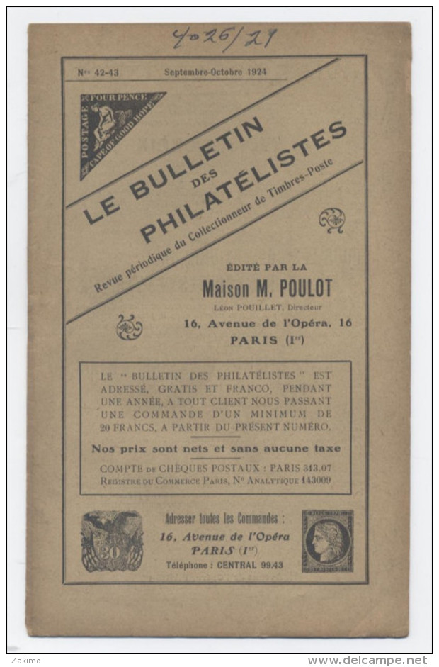 1924-BULLETIN DES PHILATELISTES--PARIS 1ER  -E500 - Francia