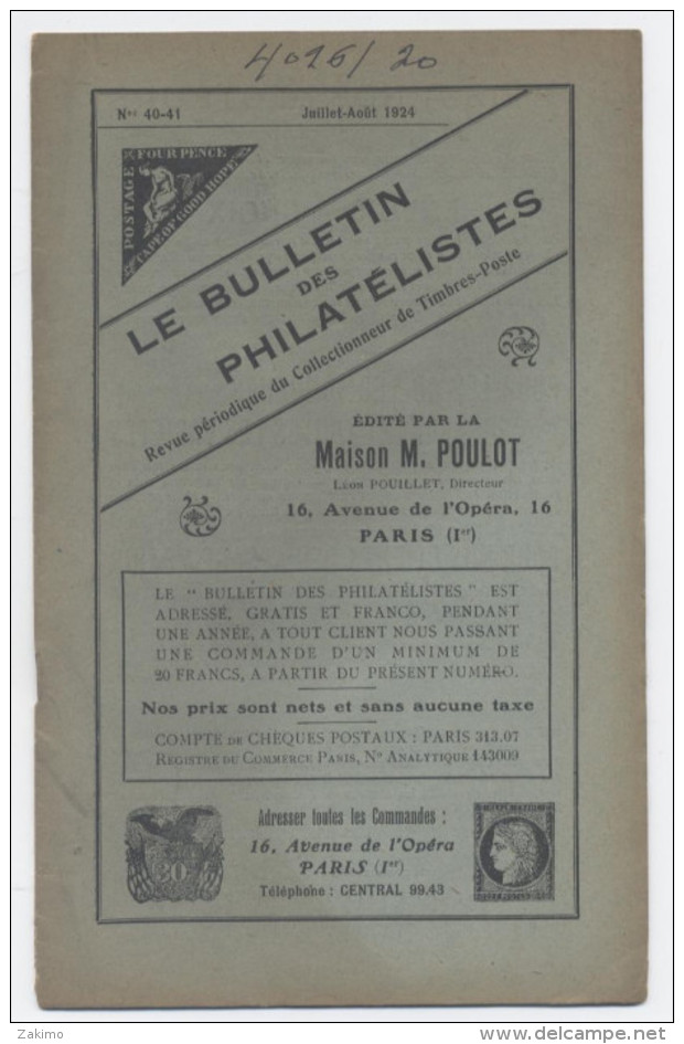 1924-BULLETIN DES PHILATELISTES--PARIS 1ER  -E500 - Frankrijk
