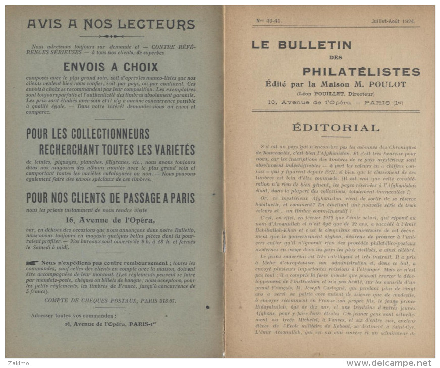 1924-BULLETIN DES PHILATELISTES--PARIS 1ER  -E500 - Francia