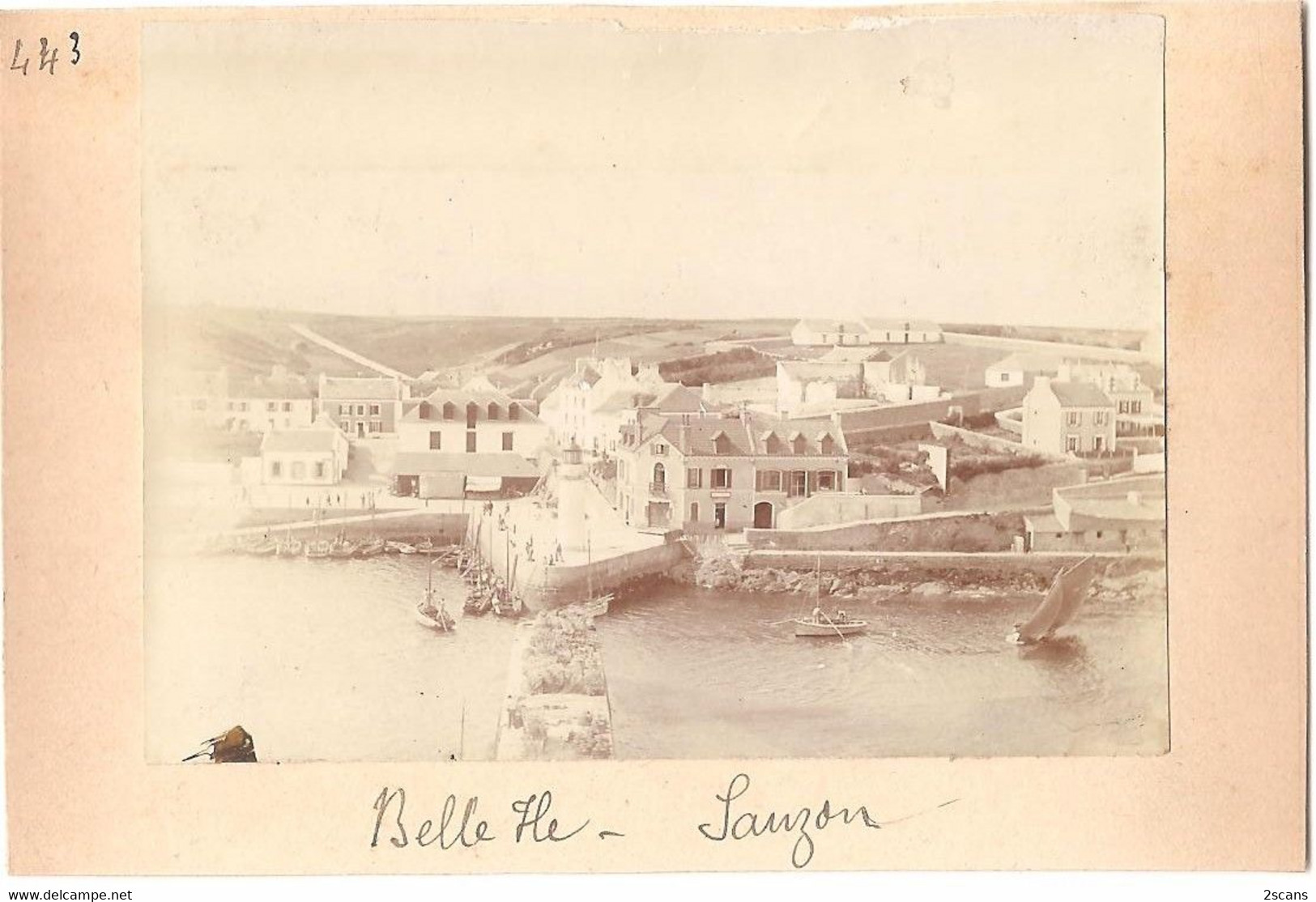 Dépt 56 - SAUZON (Belle-Île-en-Mer) - Photographie Collée Sur Carton D'origine, 1904 - Photo - Phare - Belle Ile En Mer