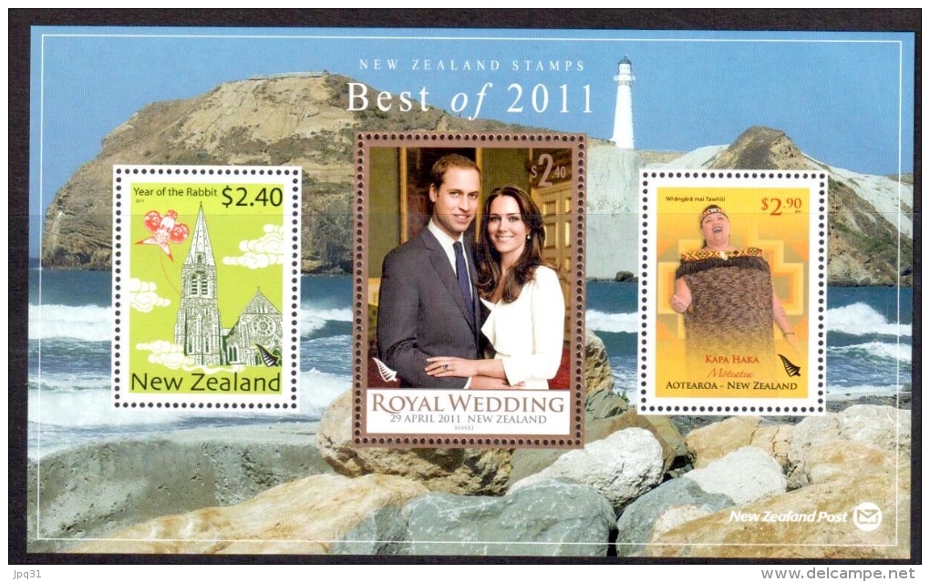 Nvlle Zélande - Best Of 2011 - Année Du Lièvre - Mariage Royal - Aotearoa - Blocs-feuillets