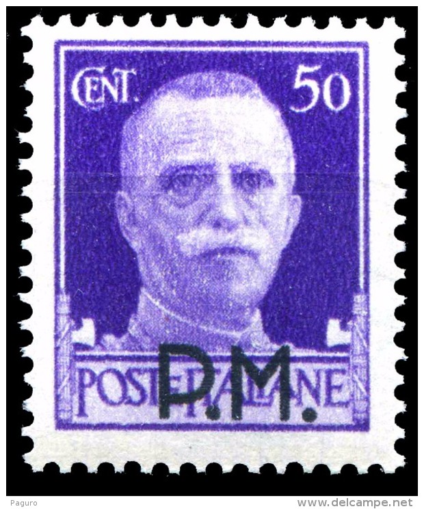 REGNO 1942 Posta Militare Cent. 50 C. Soprastampato P.M. PM MNH ** Integro - Military Mail (PM)