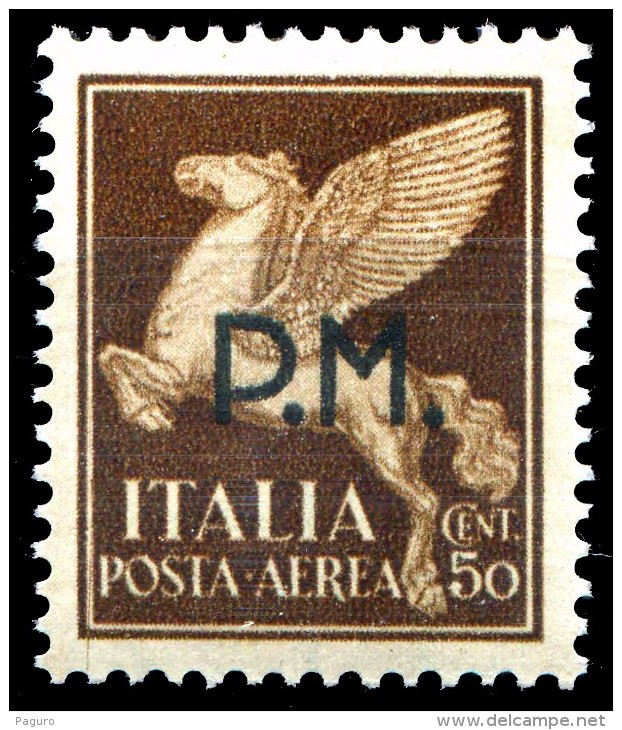 REGNO 1942 Posta Militare Cent. 50 C. Posta Aerea Soprastampato P.M. PM MNH ** Integro - Military Mail (PM)