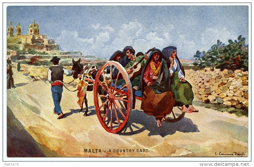 ARTIST : EDWARD CARUANA DINGLI - MALTA : A COUNTRY CART - Other & Unclassified