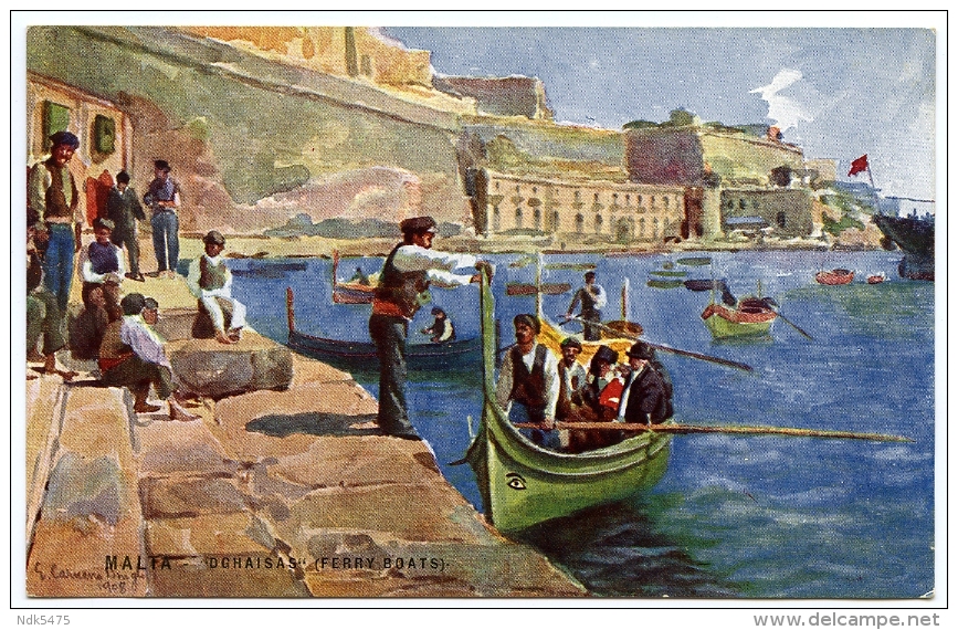 ARTIST : EDWARD CARUANA DINGLI - MALTA : DGHAISAS - FERRY BOATS - Other & Unclassified