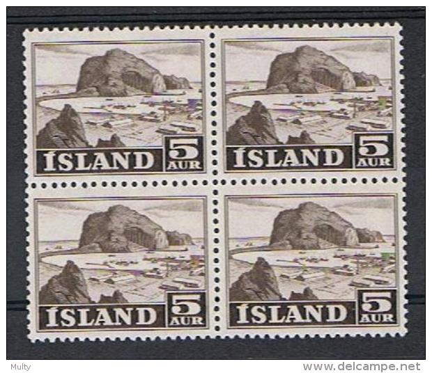 Ijsland Y/T 254 (**) In Blok Van 4. - Unused Stamps