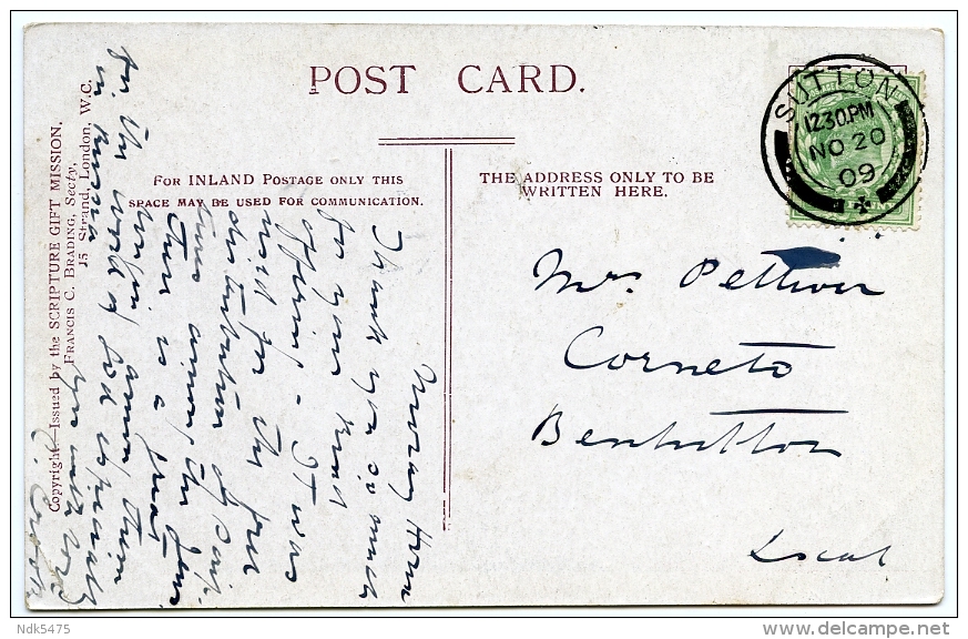 PALESTINE : HOME TO THE FOLD / POSTMARK - SUTTON (ENGLAND) / ADDRESS - BENHILTON, CORNETO - Palestine