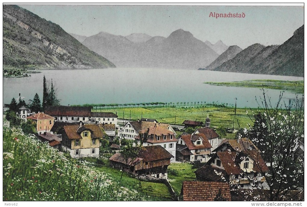 ALPNACHSTAD &#8594; Wunderschöner, Colorierter Lichtdruck, Ca.1915 - Alpnach