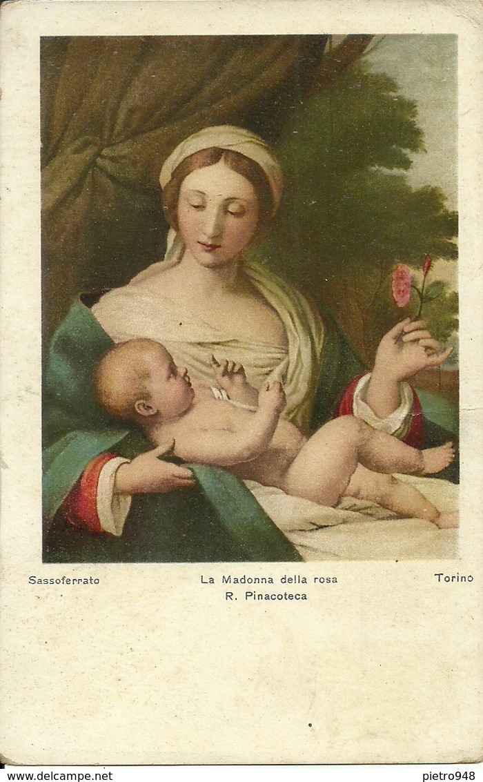 Torino (Piemonte) Regia Pinacoteca, G. Salvi Detto Il Sassoferrato, "La Madonna Della Rosa" - Musées