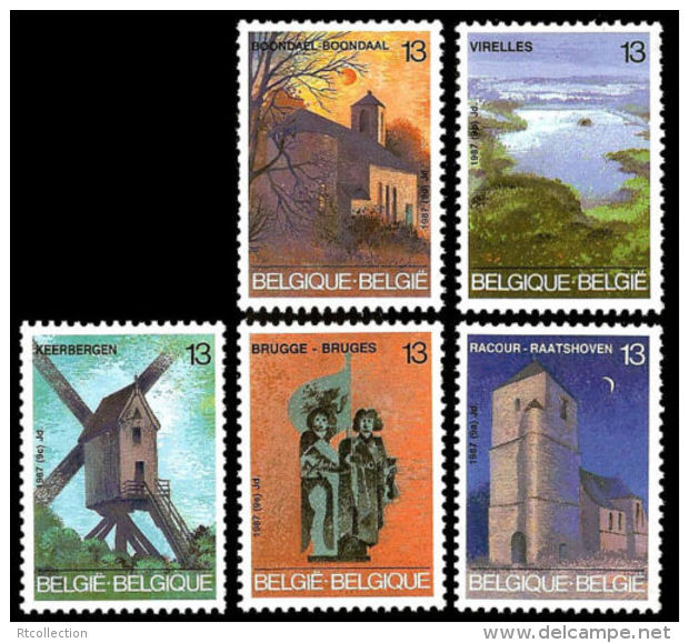 Belgium 1987 Landscapes Nature View Tourism Geography Places Architecture Stamps MNH SG 2913-2917 Scott 1271-1275 - Other & Unclassified