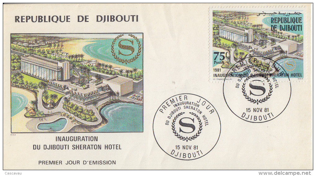 Enveloppe  FDC  1er  Jour   DJIBOUTI    Inauguration  SHERATON  HOTEL   1981 - Djibouti (1977-...)