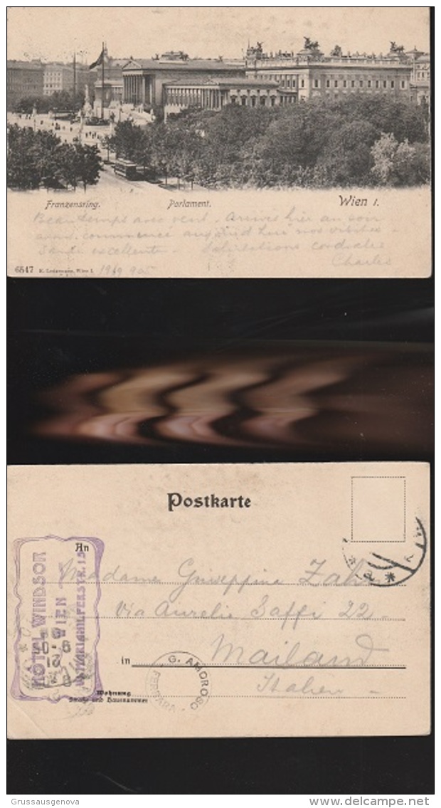 5740) WIEN FRANZENSRING PARLAMENT VIAGGIATA 1905 - Ringstrasse