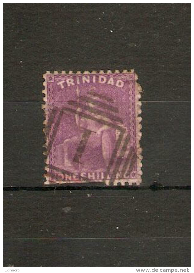 TRINIDAD 1863 - 1880 1s MAUVE (ANILINE) SG 73b PERF 12½ FINE USED Cat £11 - Trinidad & Tobago (...-1961)