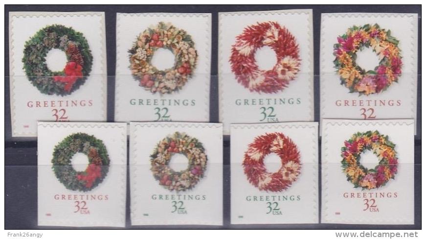 UNITED STATES 1998 Christmas Greetings 2 Cpl. Sets Self-adhesive  8v. Nuovi** - Neufs