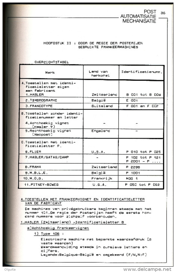 LIVRE Belgique De Postmechanisatie In Belgie 1905/1985 ,par D. Acket , 181 P. , 1986  --  15/279 - Mechanische Afstempelingen