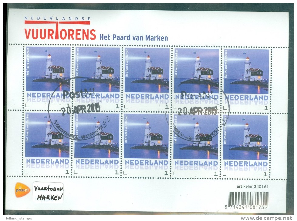 NEDERLAND 2014 * BLOK VAN 10 * BLOCK * VUURTOREN * HET PAARD VAN MARKEN  * LIGHTHOUSE LEUCHTTURM LES PHARES - Used Stamps