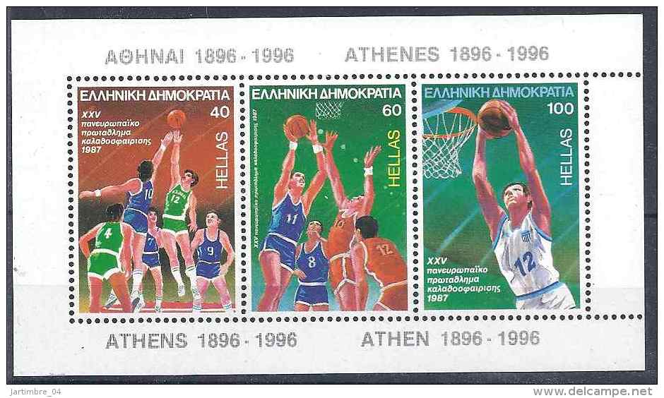 1987 GRECE BF 6** Basket-ball - Blocs-feuillets