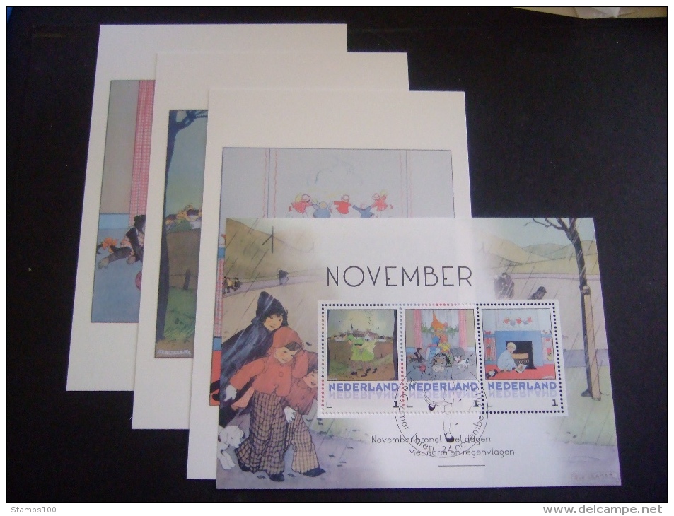 NETHERANDS, NEDERLAND 2015  RIE CRAMER   NOVEMBER   SHEET + CARDS   CTO   (MAP 23-NVT) - Used Stamps