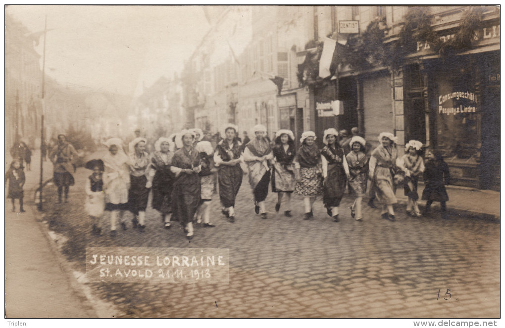 Saint-Avold - Défilé Jeunesse Lorraine - 21 Novembre 1918 - Carte Photo - Saint-Avold