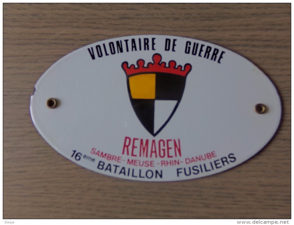 Volontaire De Guerre - Remagen - Sambre- Meuse- Rhin - Danube - 16ieme Bataillon Fusiliers - Autres & Non Classés