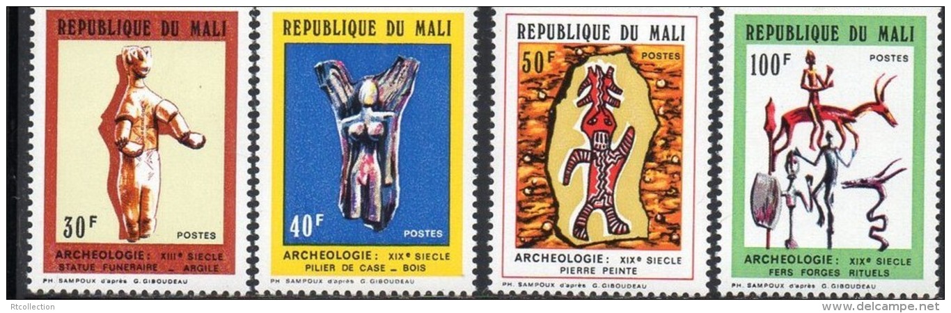 Mali 1972 Archaeology Animals Art Cultures Statue Arts Stamps MNH #169-172 Perforated - Archaeology