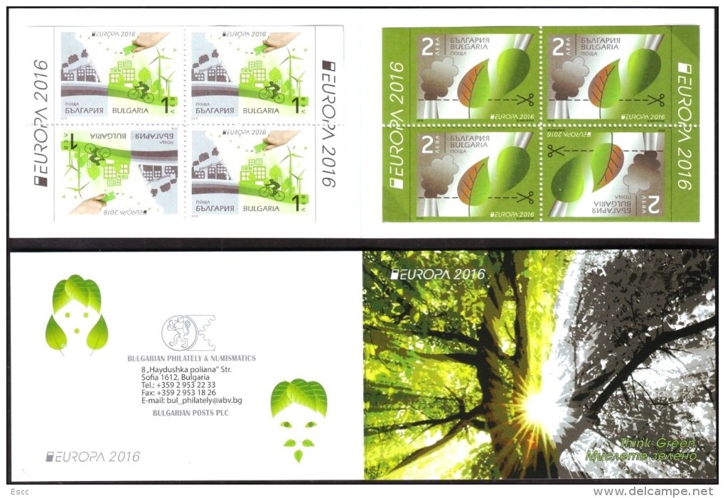 Mint  Stamps In Booklet Europa CEPT  2016  From Bulgaria - 2016