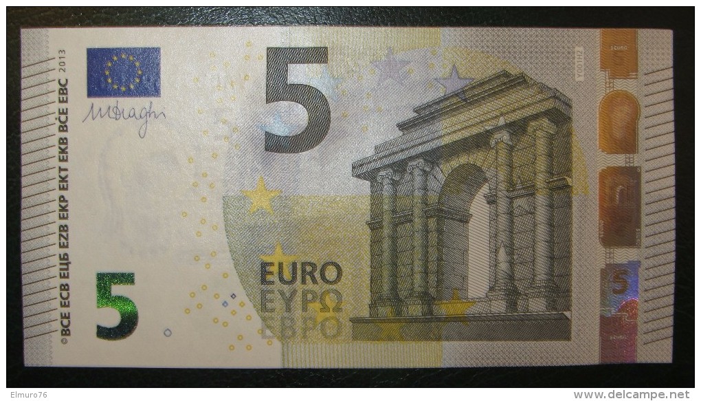 5 EURO Y001H2 DRAGHI GREECE SERIE YA Perfect UNC - 5 Euro