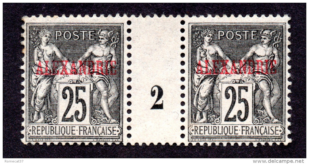 Alexandrie N°11 Paire Milésime  N*/** TB Cote 145 Euros !!!RARE - Unused Stamps