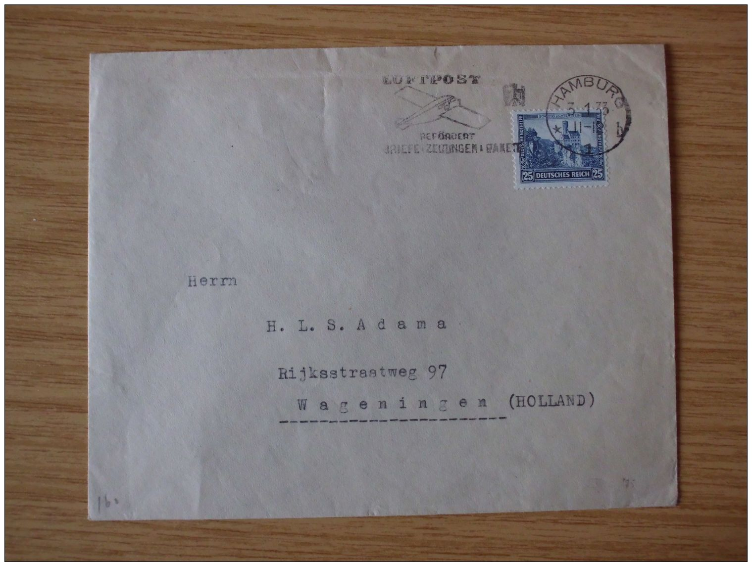 03.01.1933, BELEG Mit EINZELFRANKATUR Von NOTHILFE Nr. 477 Mit STEMPEL Von HAMBURG LUFTPOST BEFÖRDERT BRIEFE, ZEITUNGEN - Covers & Documents