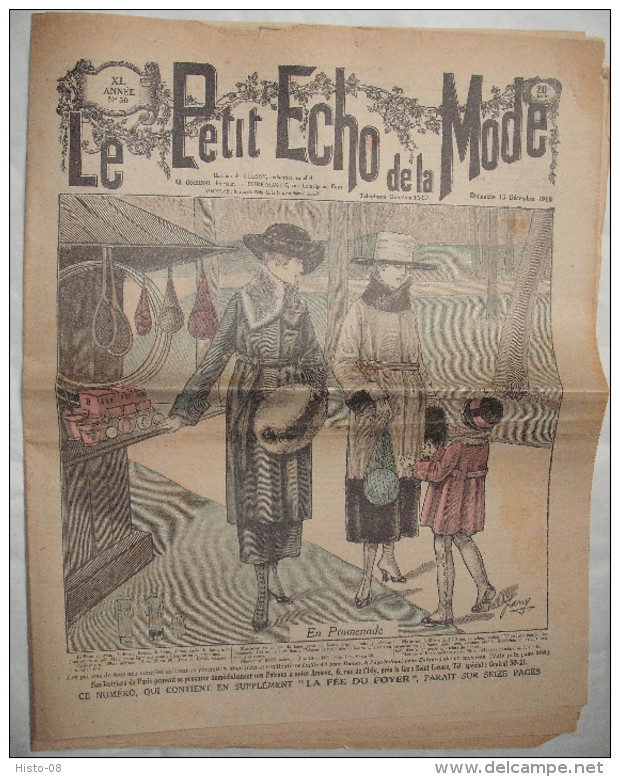 LE PETIT ECHO De La MODE . 1918 . N° 50 . - Moda