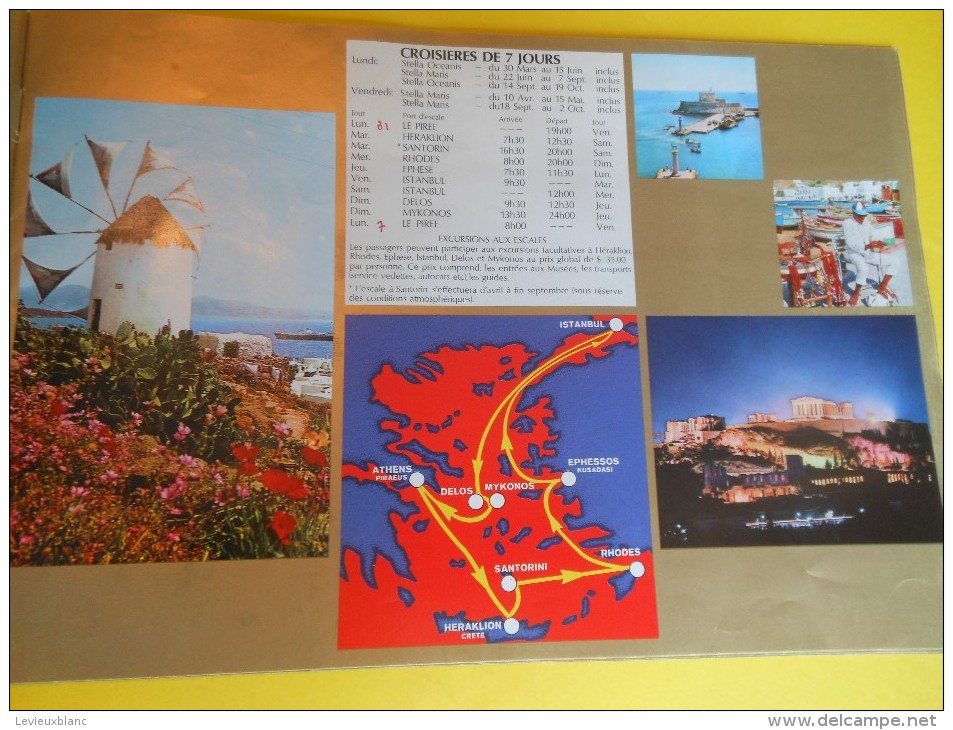 Plaquette De Présentation / Croisiéres/Sunline/Stella/Mediterranée-Iles Grecques-Turquie/1970      MAR38 - Sports & Tourism