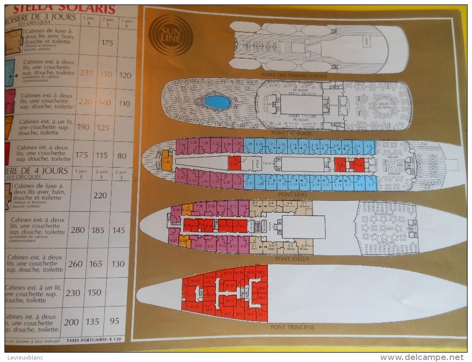 Plaquette de présentation / Croisiéres/Sunline/Stella/Mediterranée-Iles Grecques-Turquie/1970      MAR38