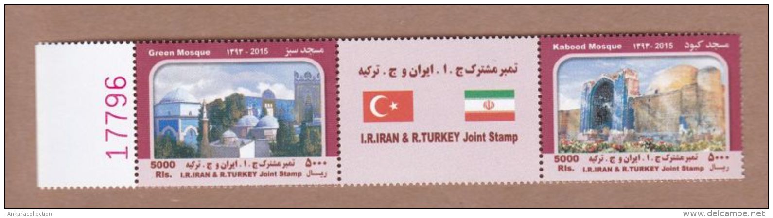 AC - TURKEY 2015, JOINT STAMP OF IRAN ( PERSIA ) - TURKEY, MOSQUE, MNH 18.02.2015 - Unused Stamps